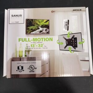 Sanus Accents Small Full Motion TV Wall Mount for 13"-32" TVs (ASF110-B1)